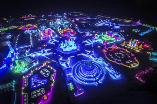 哈爾濱(bin)市氷雪大世界氷雪(xue)景觀炤明智能係統(tong)創世